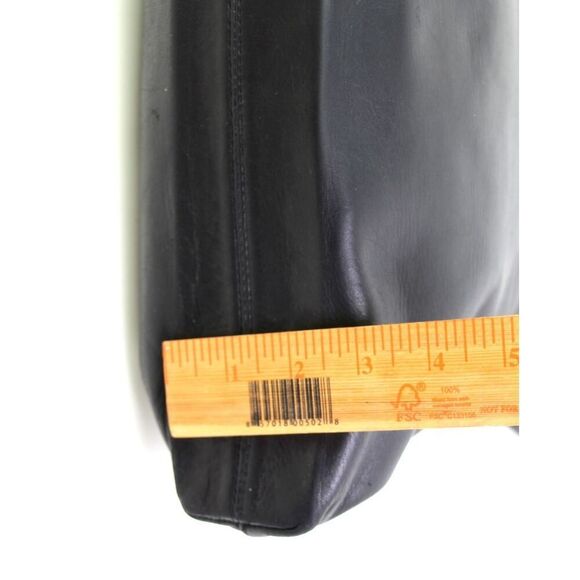 Field Manor BLACK GENUINE LEATHER TWO COMPARTMENTS SHOULDER BAG HOBO HANDBAG - Picture 8 of 14